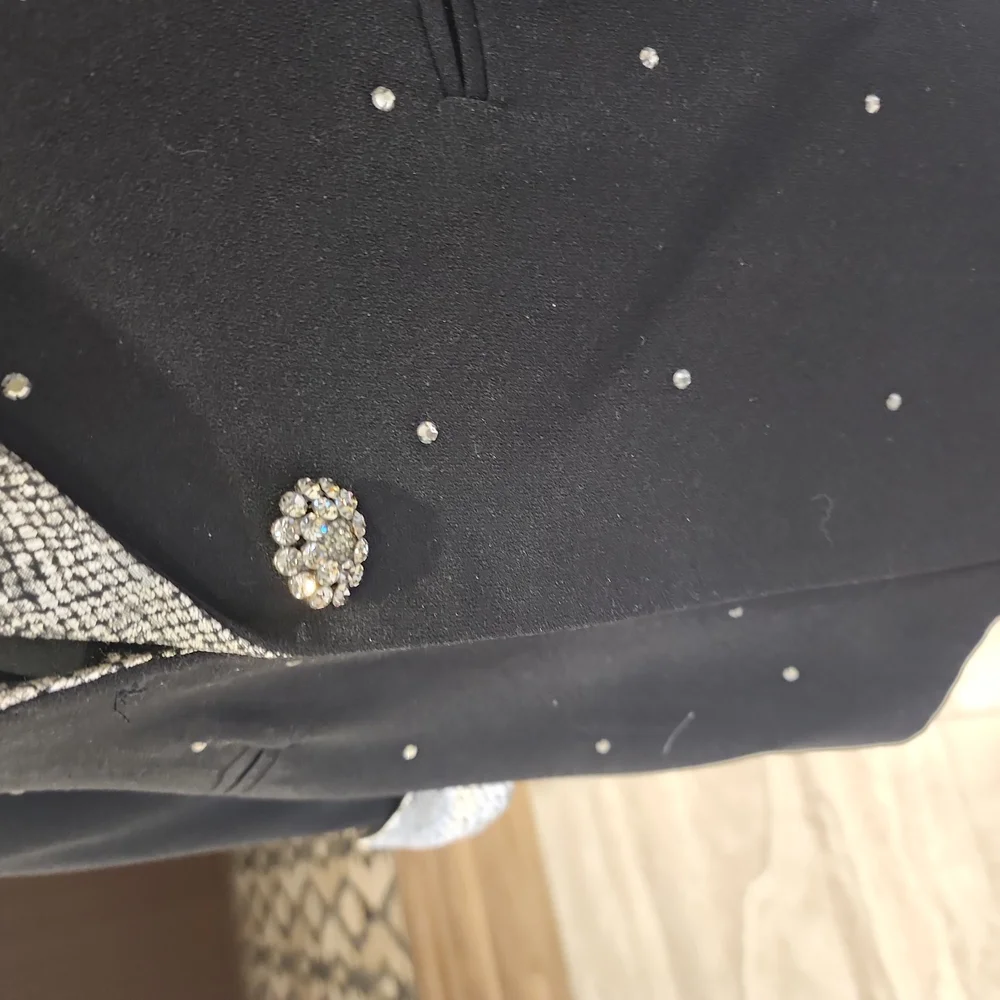 Sophisticated Black and Silver Long Sleeve Dress - Picture 4 of 9